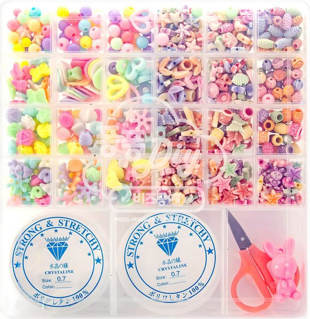 DIY 퐁퐁비즈공예 세트, A02-파스텔라인, 1개