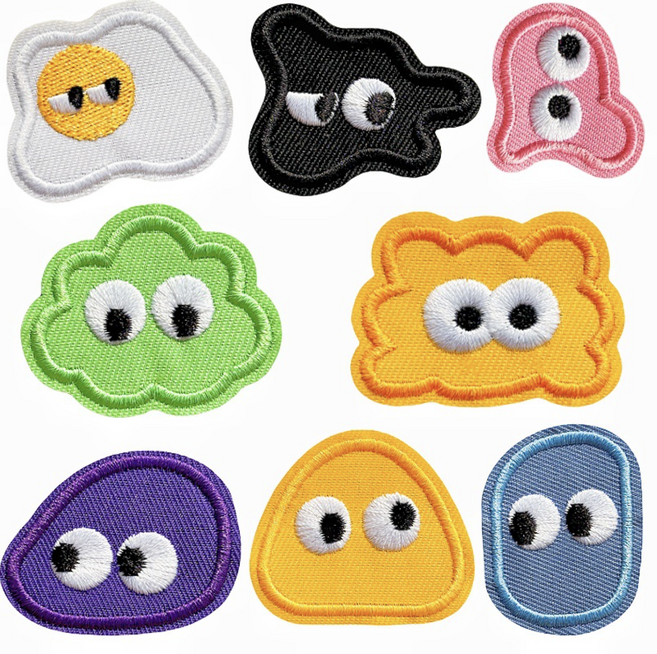 귀여운 눈알 몬스터 자수 와펜 8종 세트 의류 가방 모자 꾸미기 DIY 패치