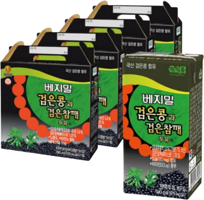 대용량 베지밀 검은콩과 검은참깨 두유 190ml 64팩 음료수, 64개