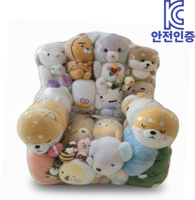 블링픽 인형보관소파 투명 보관함 정리함 빈백 인테리어 정리템