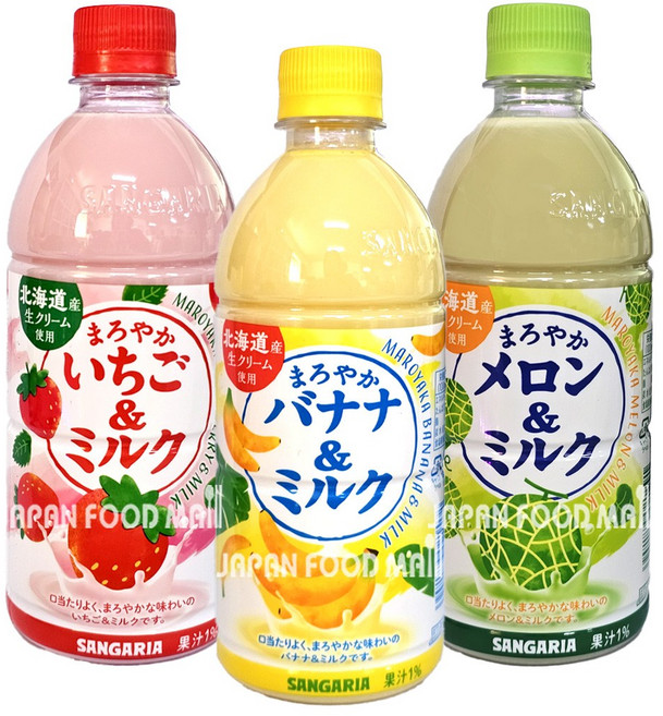 산가리아 마로야카 과일음료, 1세트, [메론밀크맛+바나나크맛+딸기밀크맛]
