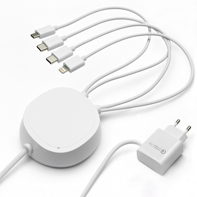 팝폰 4in1(C핀/C핀/8핀/5핀) 업소용 핸드폰 멀티충전기 TC45, C+C+8+5, 1개, 단일