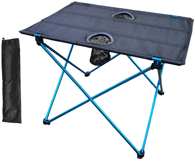 자캠 백패킹 초경량 캠핑 테이블 더블 포켓 740g, 블루