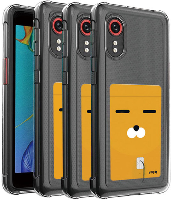 스톤스틸 1+1+1 갤럭시 엑스커버5 X cover5 카드 수납 투명 젤리 방탄 범퍼 케이스 (G525)