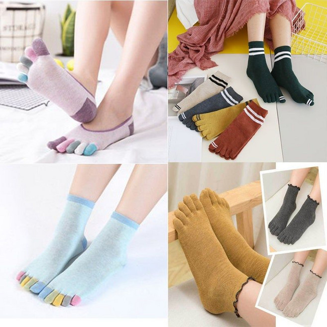 여성 덧신 발목 긴목양말 패션 발가락양말 8종 5켤레세트