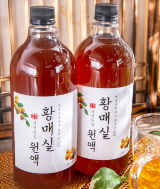 광양 황매실 매실청 매실액 매실엑기스 매실원액 황매실청, 1L, 2개, 1개입, 1L