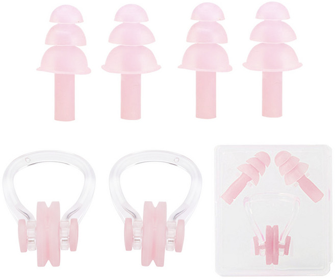 SWM 수영귀마개 수영코마개 물놀이 수영 잠수, 핑크, 3세트