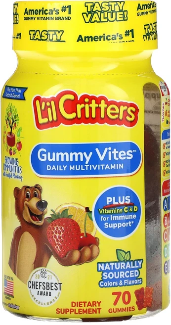 L'il Critters 구미 바이트 완전 종합 비타민(Gummy Vites Complete Multivitamin) 구미 70 개, 70정, 1개 - 쿠팡
