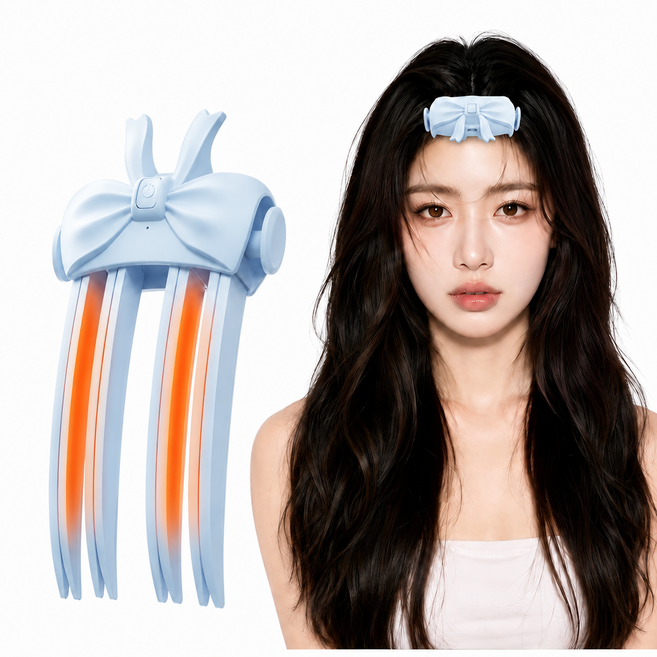 4위 - METAVIZ 무선 뿌리볼륨 집게 전동 헤어 열펌 집게 휴대용 뿌리볼륨 핀 뿌리볼륨 집게롤, 1개, 블루