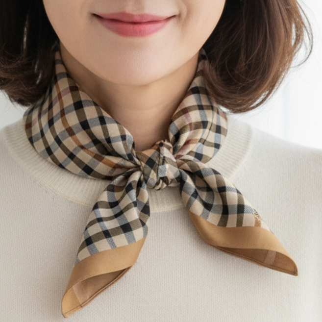 닥스 여성 체크 쁘띠 스카프