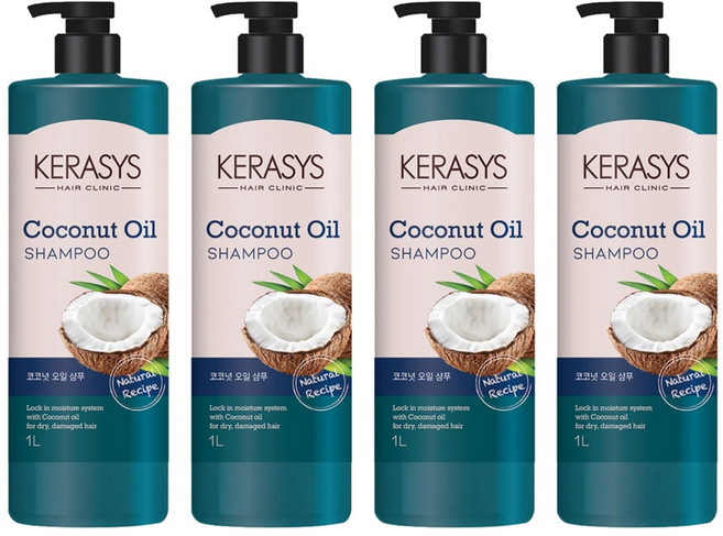 KERASYS 植物油系列洗髮精 椰子油, 1L, 4瓶