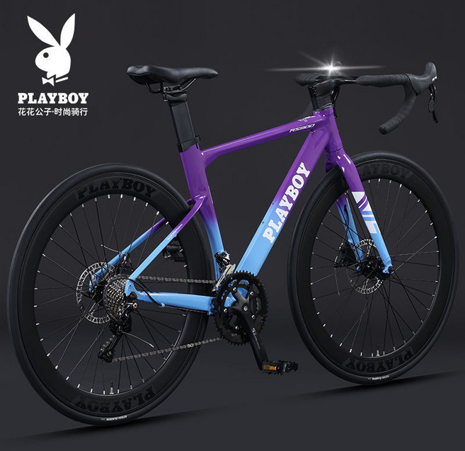 PLAYBOY 700C 全內線鋁合金一體把公路車, RS900-漸變紫,16速R3藍圖閘變一體, 1個