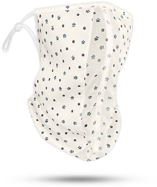 스킨쿨러 여성용 호흡이 편안한 기본형 자외선 차단 벨크로 페이스가드 1매 지퍼백 포장, 아이보리, 1개