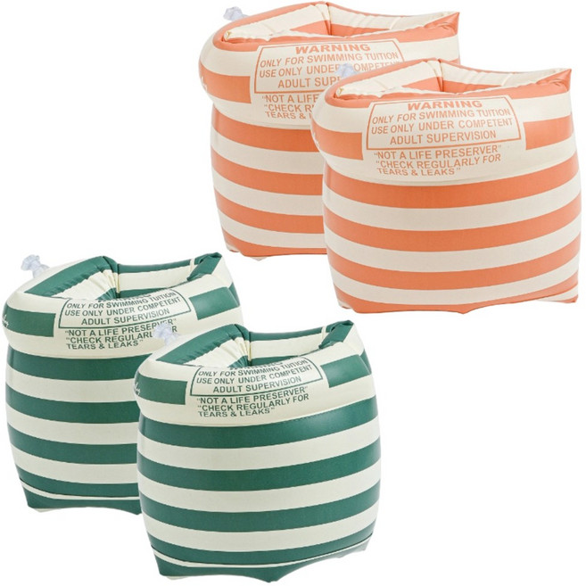 [KC인증] 로나비 프리미엄 성인 아동 공용 물놀이 암튜브 암링 1+1, 2개, 그린+오렌지