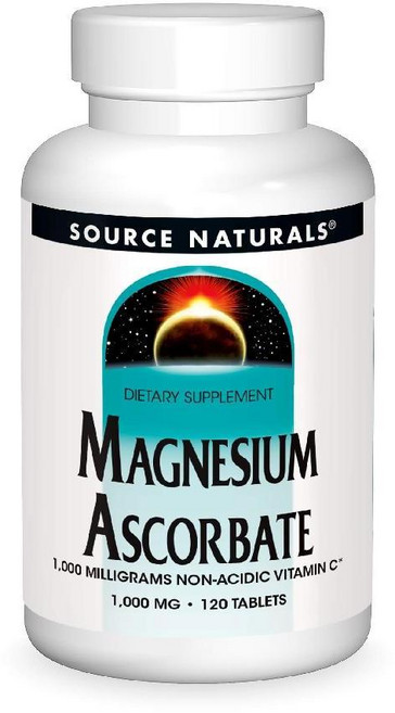 Source Naturals 마그네슘 아스코르브산염 순한 비산성 비타민 C 1000mg - 120정, 1개