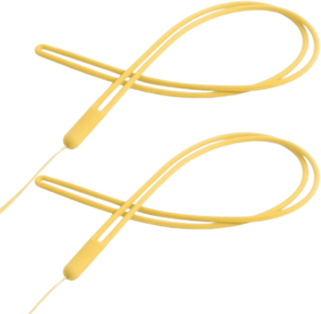 하이퀄 소프트 실리콘 핸드폰 목걸이 다용도 스트랩, 옐로, 2개