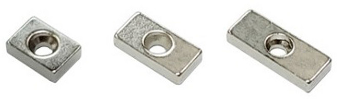 초강력 네오디움 사각사라자석 1홀 접시홀 1구 산업용 볼트자석 ND자석, 20X10X4T, 1개