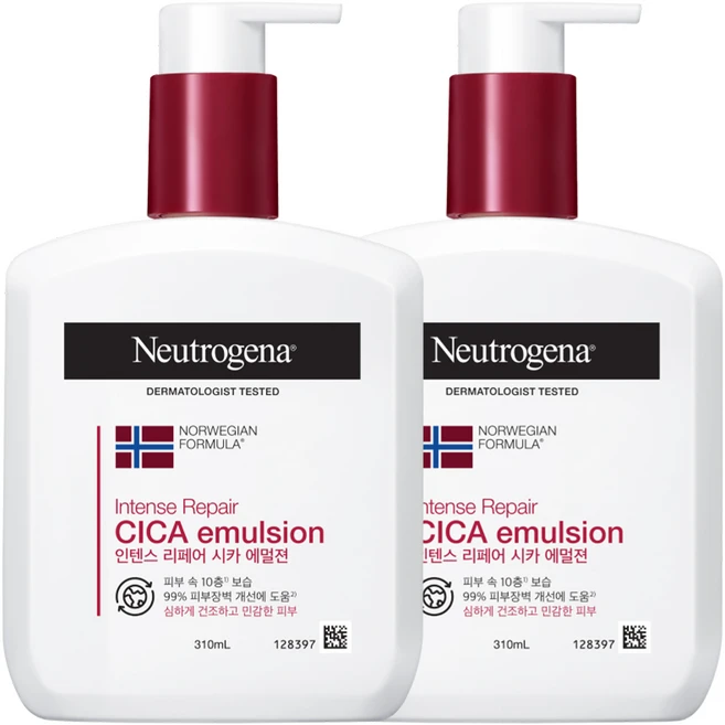 뉴트로지나 인텐스 리페어 시카 에멀젼 바디로션 (플로럴향), 310ml, 2개 - 쿠팡