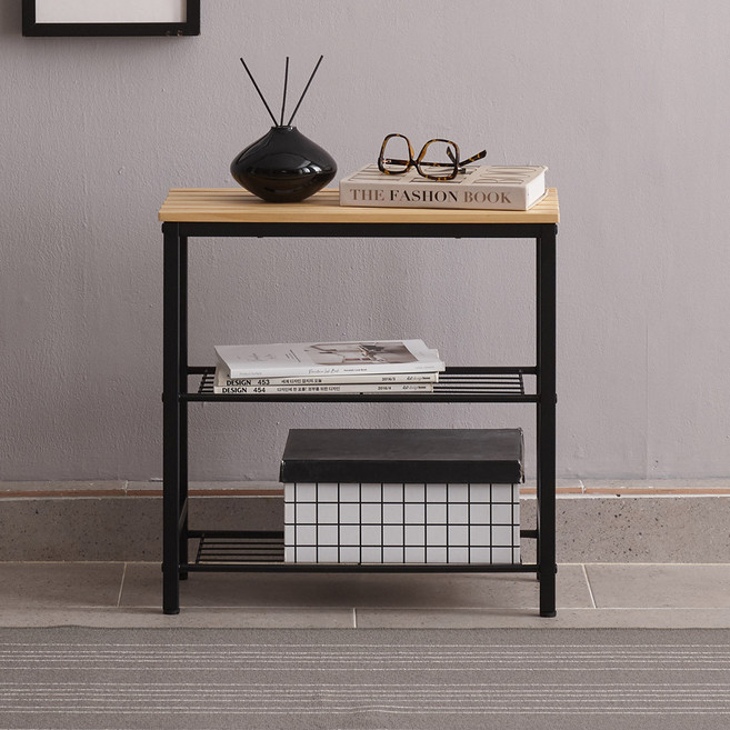 그루인 레온 원목 철제선반 6size, 3단 800x260