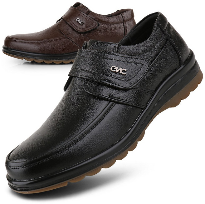 보이센스 남성용 소가죽 경량 컴포트화 중년 남자 캐주얼 구두 가벼운 효도화 신발 로퍼 단화 스니커즈 245~280