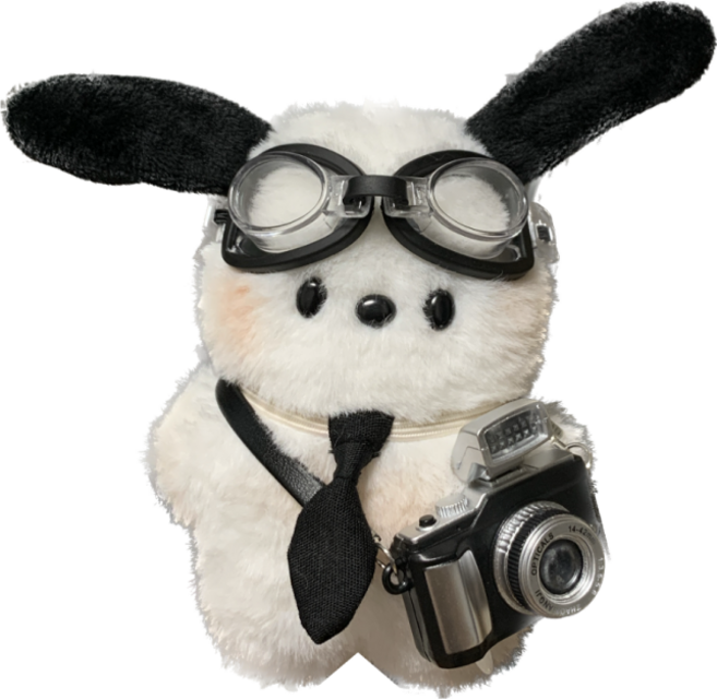 포차코 키링 포챠코 인형 가방 열쇠 고리, 고글넥타이포차코