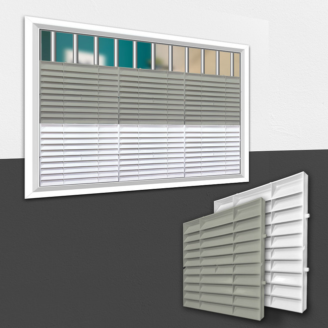 통풍루버 복도식 아파트 반지하 창문가리개 창틀 시선차단 사생활보호 통풍되는 방범창블라인드, 1개, 그레이