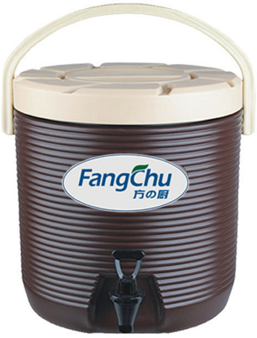 方廚 保溫桶 冷熱兩用 大容量 果汁茶桶, 咖啡色, 1個, 13L