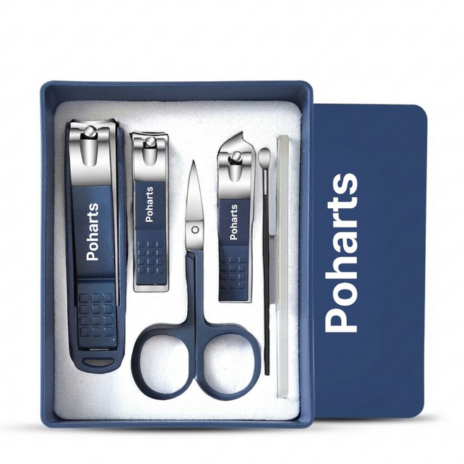 포하츠 휴대용 손발톱정리 손톱깎이 6종 세트, 1개, 네이비