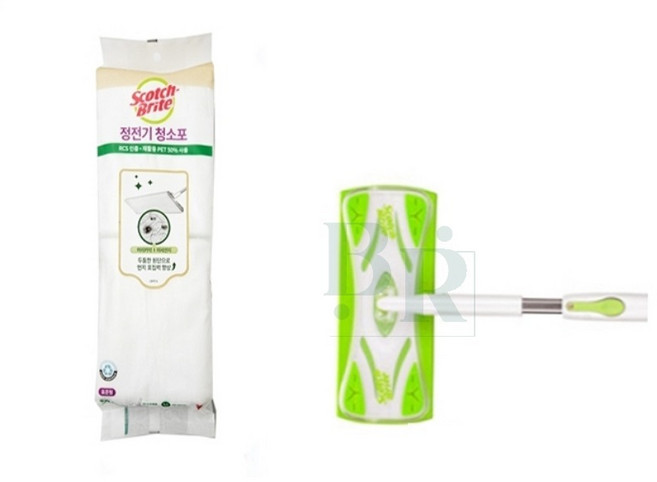 3M 정전기 청소포 표준형 60매 정전기청소포세트 막대, 1개