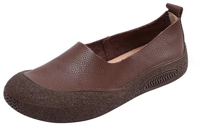 AOKADA 중년 여성 플랫슈즈 소가죽 발편한 단화 로퍼 스니커즈