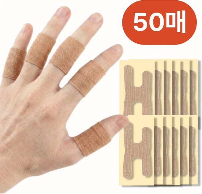 쏘텐션 손가락 마디 관절 인대 보호 테이핑 밴드 압박 탄력 스포츠 깁스, 50매, 1세트 - 쿠팡
