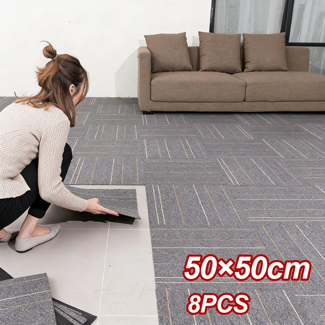 Tixpra 사계절 면마 조립식 퍼즐 매트 DIY 셀프시공 퍼즐 매트 사무실 로비 출입구 미끄럼방지매트, 8개, 무늬 02
