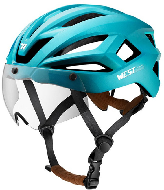 시그니처베이지 자전거 전기 전동 킥보드 고글 헬멧 YPZ128, 블루, 1개