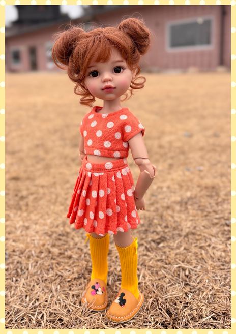 파올라레이나32cm USD26cm 도리스돌30cm ( 오렌지 땡땡이 3종세트 ) bjd 구체관절 인형옷 <완제품>, 1개, 도리스돌 30cm