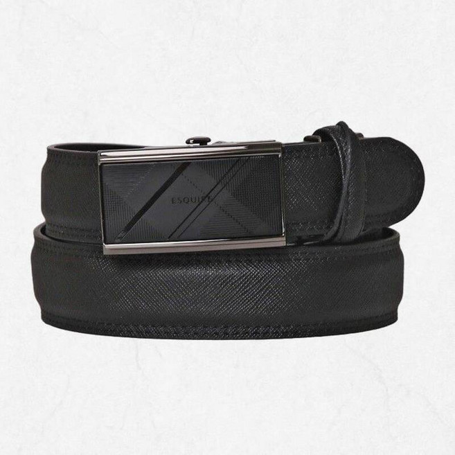 에스콰이아 체크음각 포인트 비즈니스 남성 자동벨트 ECBFBA292BK 2512239