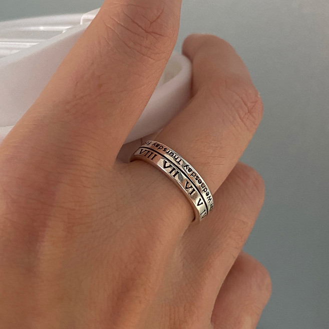 FANSYLI 1+1 레이어드 반지 써지컬스틸 두줄 실반지 오픈 링 반지 각인반지 세트 Rt2604A02