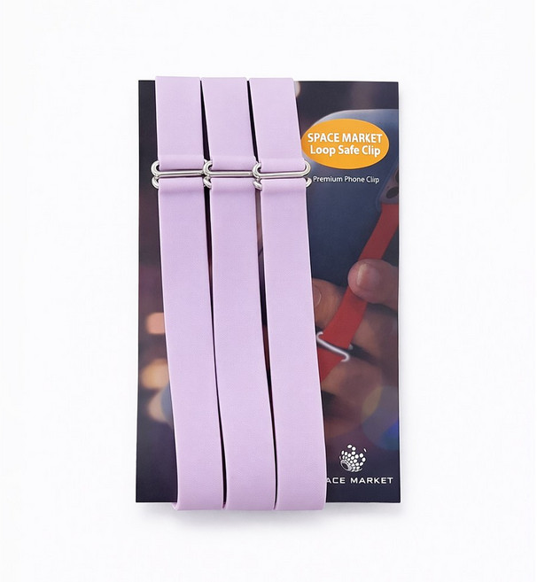 스페이스마켓 s클립형 고탄력 실리콘 스마트폰 세이프 루프 핑거 스트랩, 1개, 퍼플3개세트