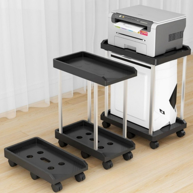 컴퓨터 PC 본체받침대 2단 광폭형 PC 트롤리 다이 선반기능 다용도받침대, 2단형, do 2단형_화이트