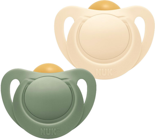 누크 유아용 For 네이처 노리개젖꼭지 2종 세트, S3 (18~36개월), 그린 + 베이지, 1세트