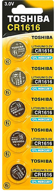 도시바 리튬 수은 전지 건전지 3V CR1616 1카드 5개입, 1개