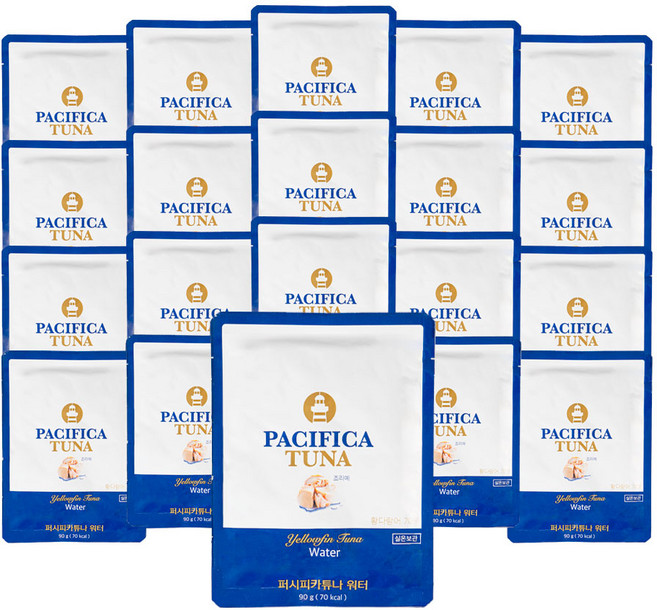 퍼시피카튜나 황다랑어 저칼로리 워터 참치 파우치 90g, 20개