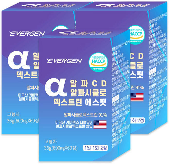 에버젠 알파CD 일파시클로덱스트린 에스핏, 3개, 60정