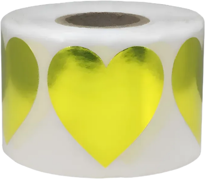 라온스티커 대형 500매 유광 하트 스티커 시리즈, 1개, 골드(S4101)