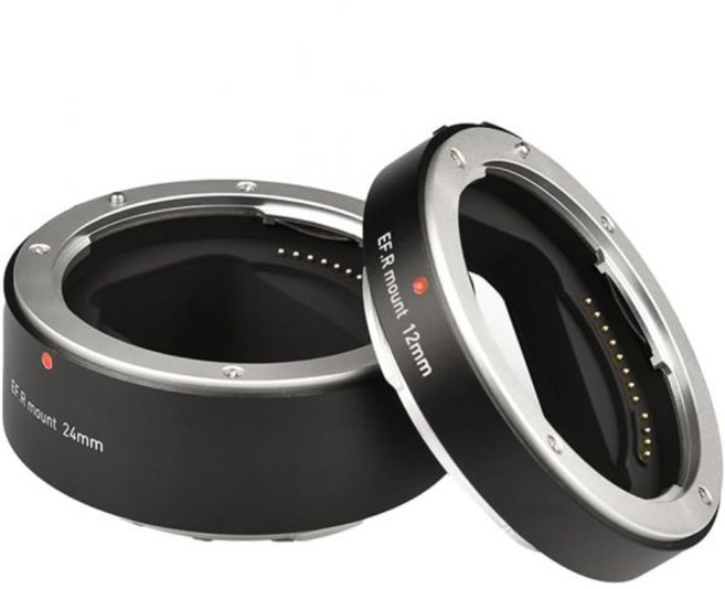 렌즈 익스텐션 튜브 연장 안도어 자동 12mm + 24mm R 마운트 경량 매크로 세트 RF Canon 캐논 R5/R6/R7/R10 카메라와 호환 가능, 렌즈 익스텐션 튜브 연장 안도어 자동 12mm + 24