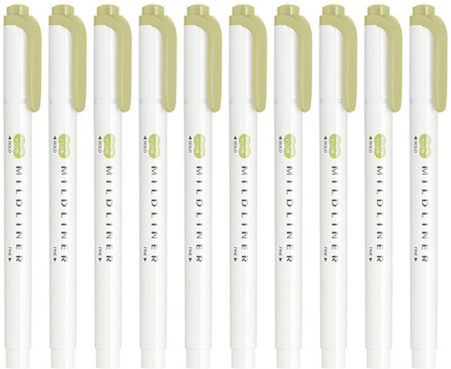 제브라 마일드라이너 WKT7 형광펜 1타(10자루), 올리브(MOL), 1개