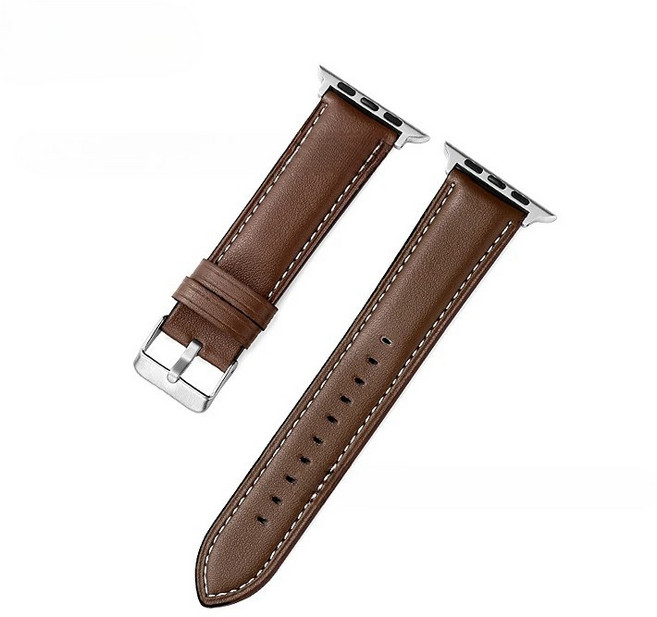 해피트리 애플워치 가죽 데일리 심플 스트랩, 1개, 브라운