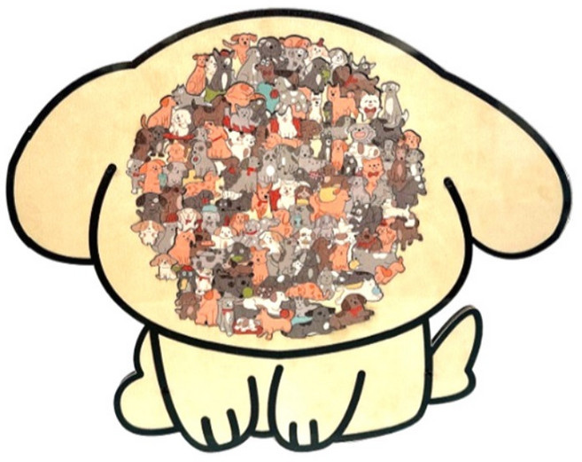 우드퍼즐 직소 강아지 조각, 123피스, 1개