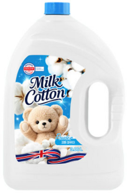 MiLKCotton 섬유유연제 베이비 파우더 본품, 3.06L, 4개