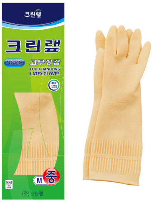 크린랲 식품전용 고무장갑 중 (5개), 5개, 중(M)