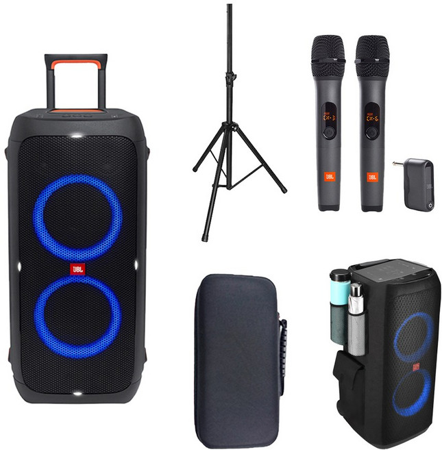 JBL PARTYBOX310 제이비엘 파티박스 310 블루투스 스피커 + JBL 무선마이크 AS3 + 스탠드 + 마이크 파우치 + 전용커버 5종셋트